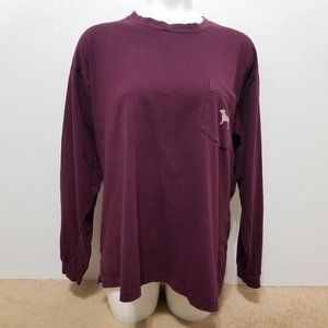 Victoria's Secret PINK top XL Campus long sleeve bling glitter rhinestone dog